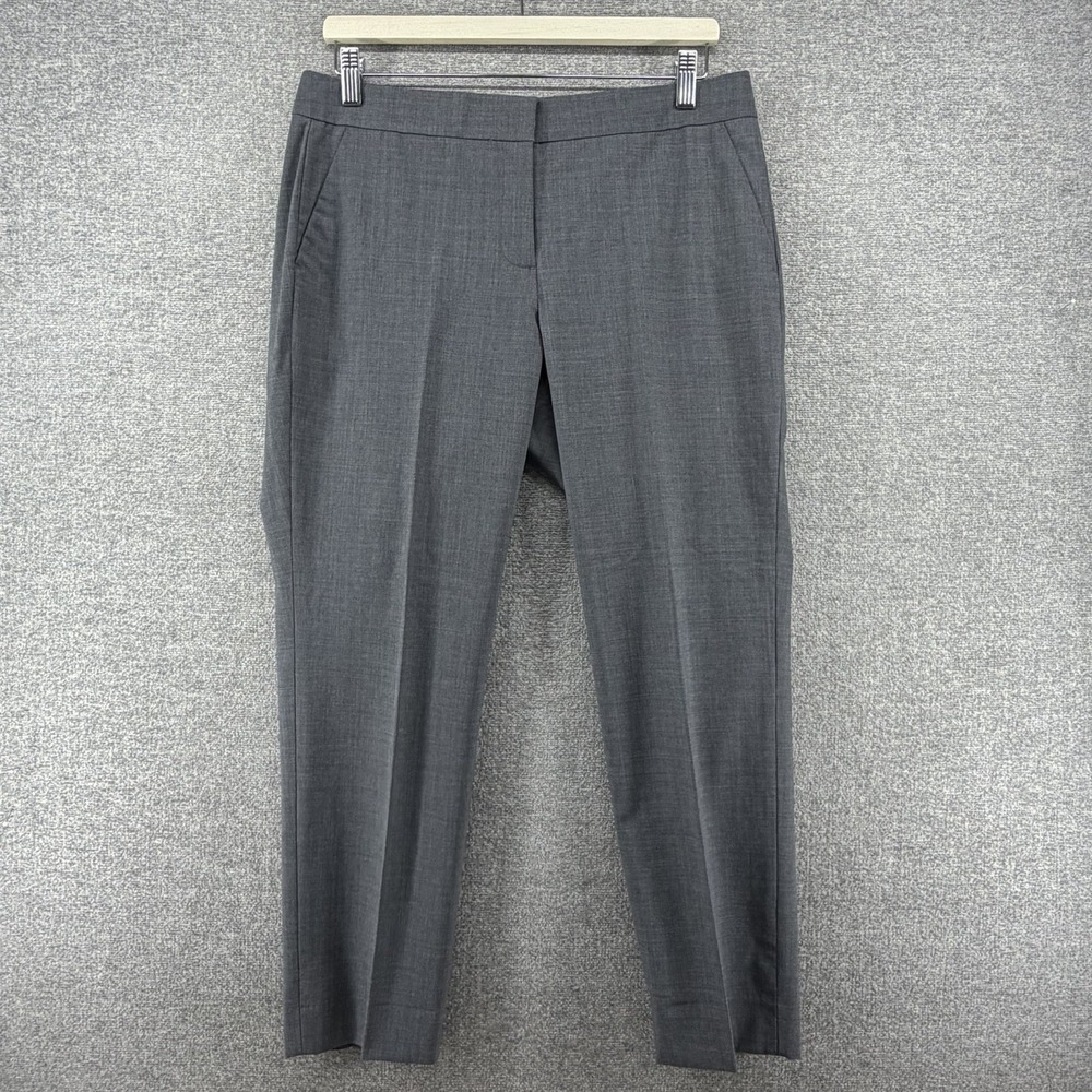 J Crew BI Stretch Wool Dress Pants Women Men Size 8 Petite Gray Office